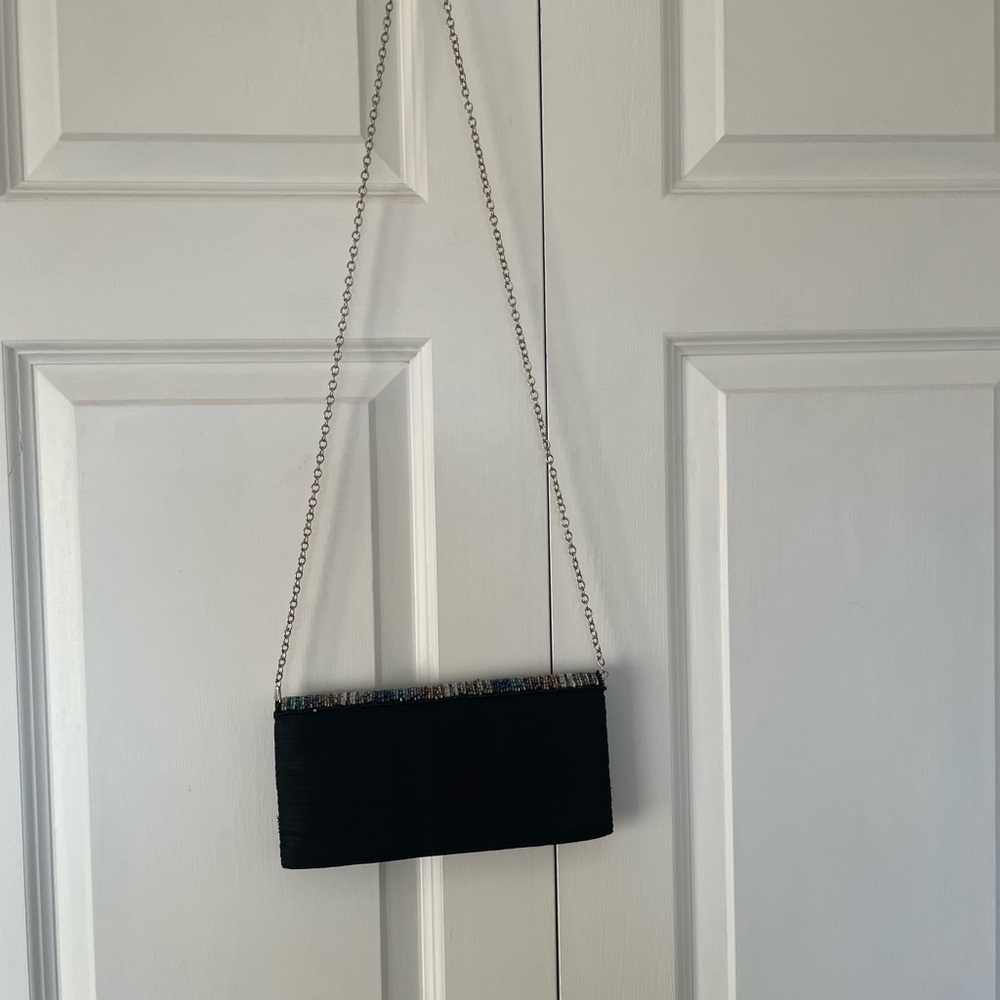 Bcbgeneration Multicolor Striped Beaded Clutch - image 2